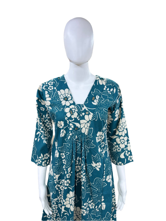 Flex Cotton - 2 piece Floral - Bottle Green