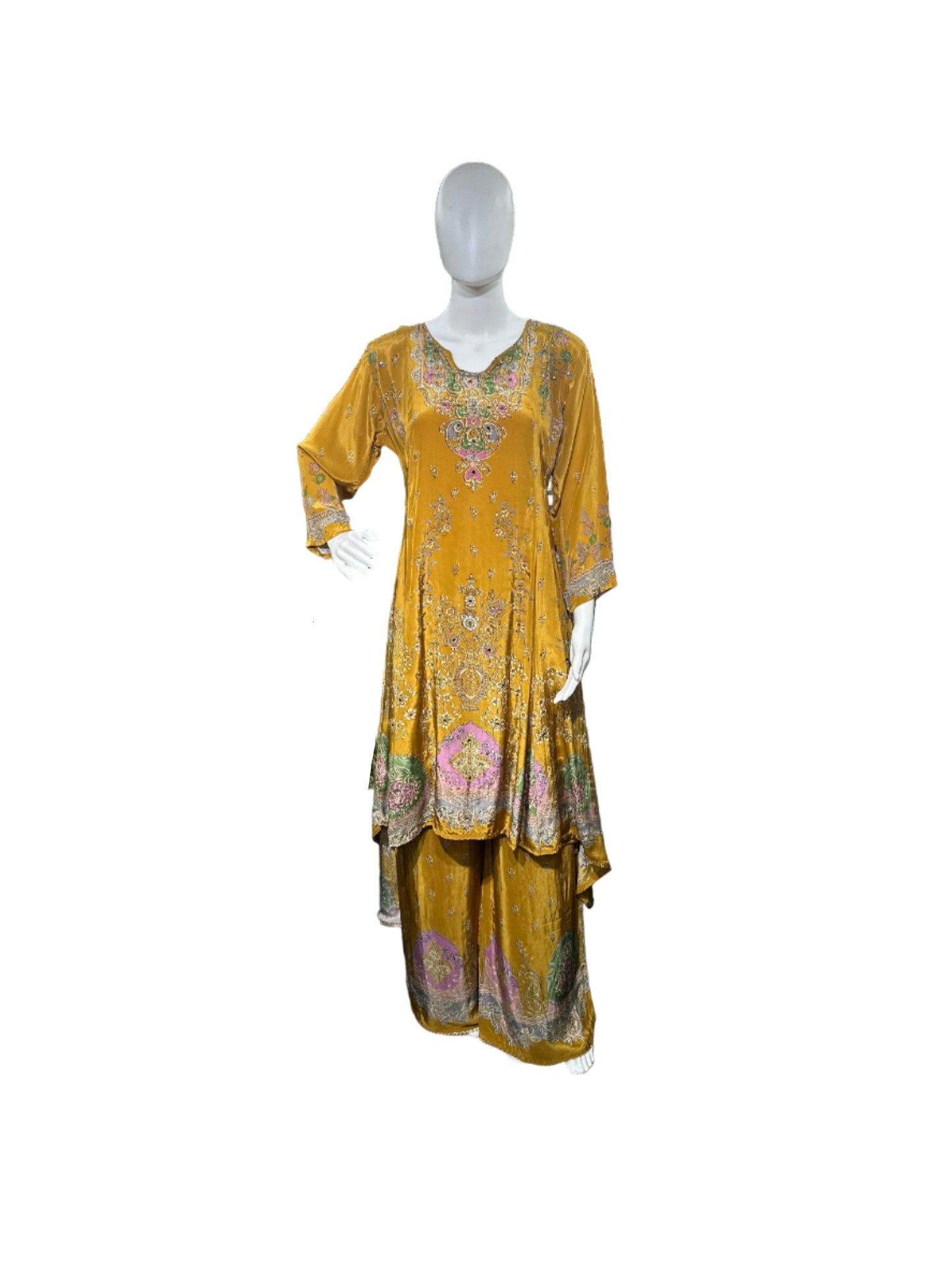 Stylish Crepe 3-Piece Set in Vibrant Mustard