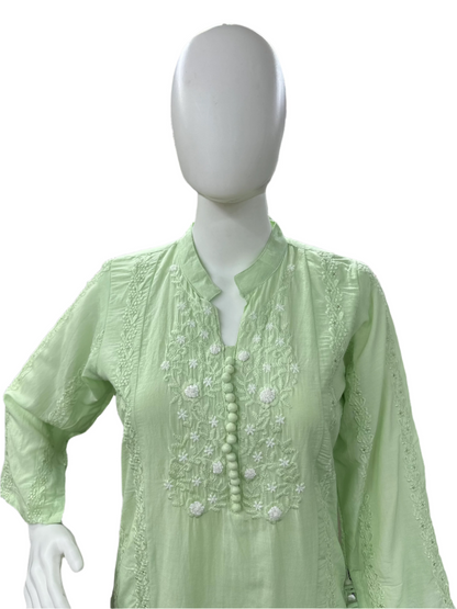 Pure Mal Chanderi 3 Piece Set - Pista