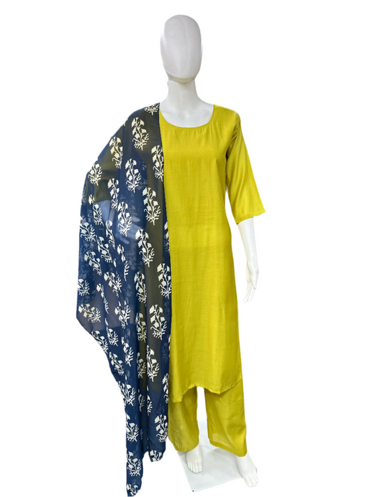 Cotton Blend 3 Piece set - Parrot Green