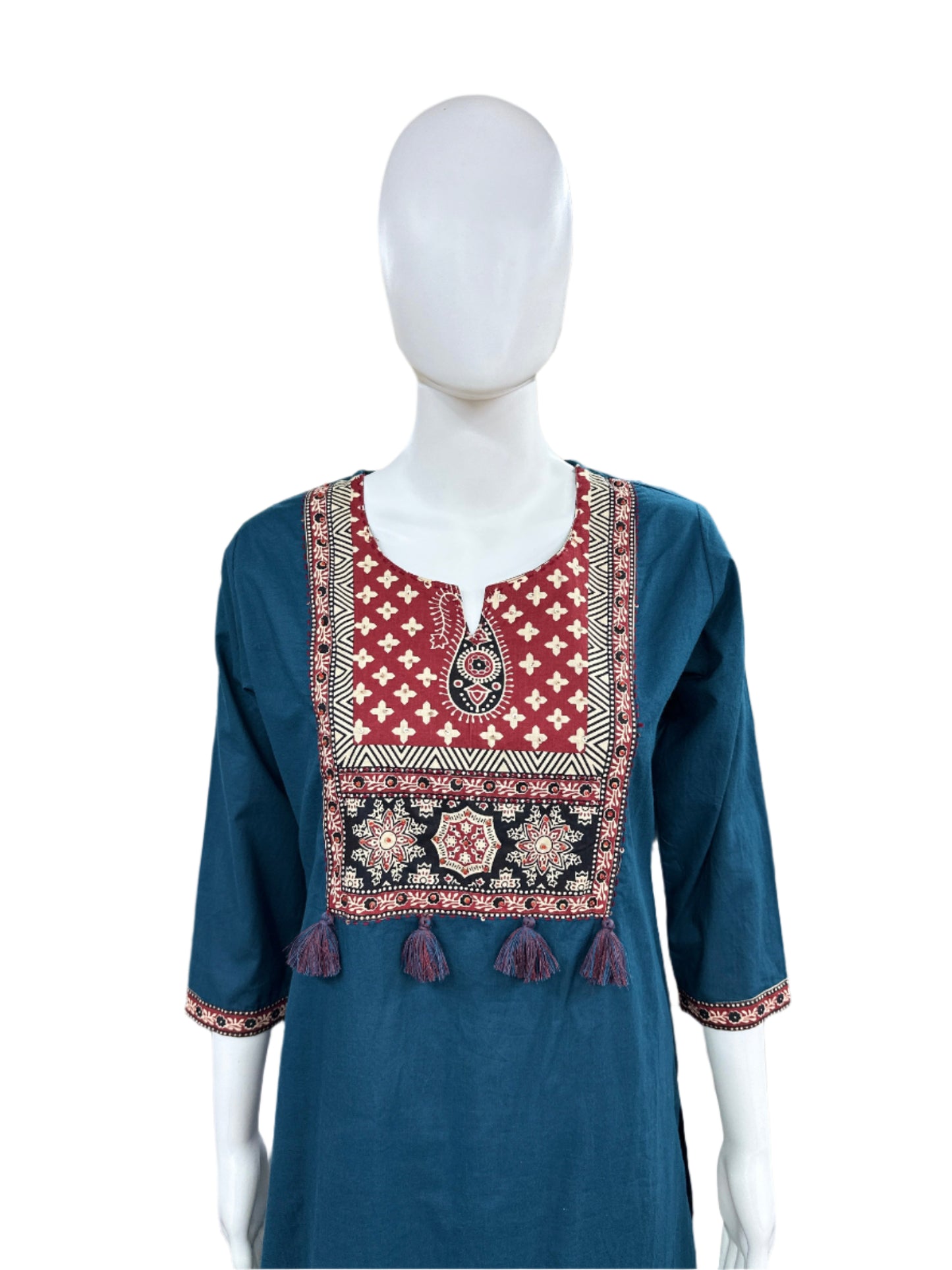 Cotton dress bagru print - Blue