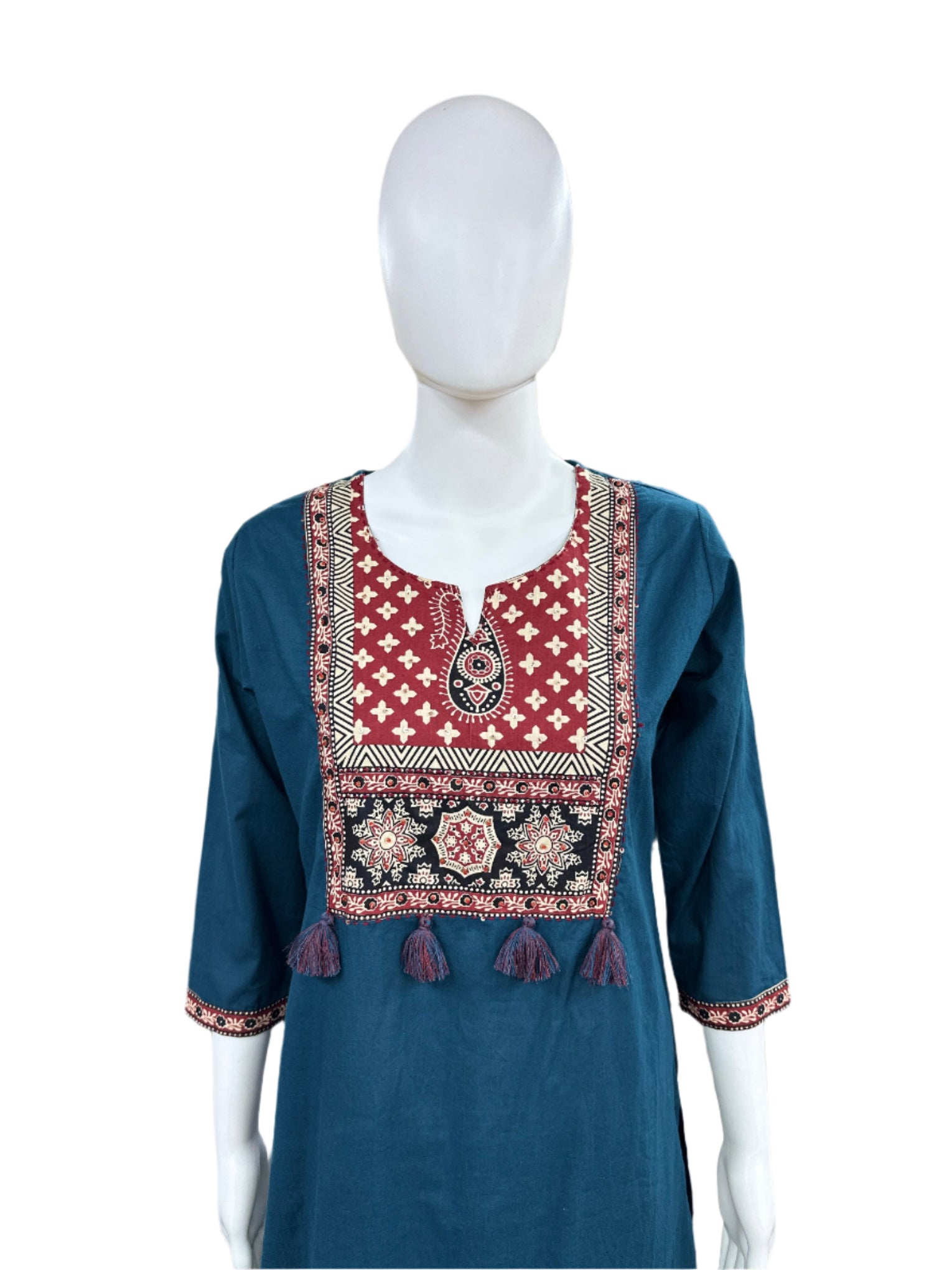Cotton dress bagru print - Blue