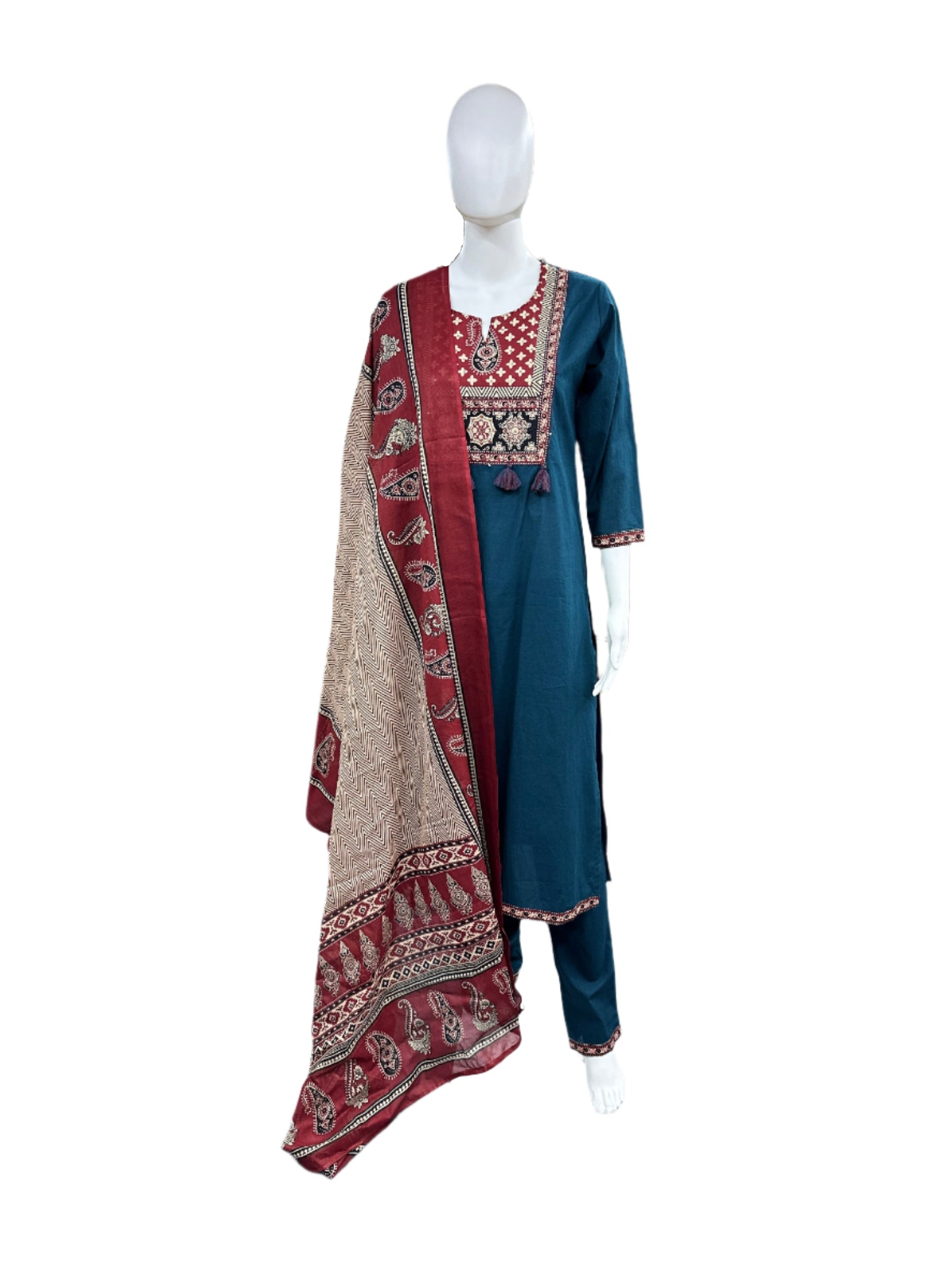 Cotton dress bagru print - Blue