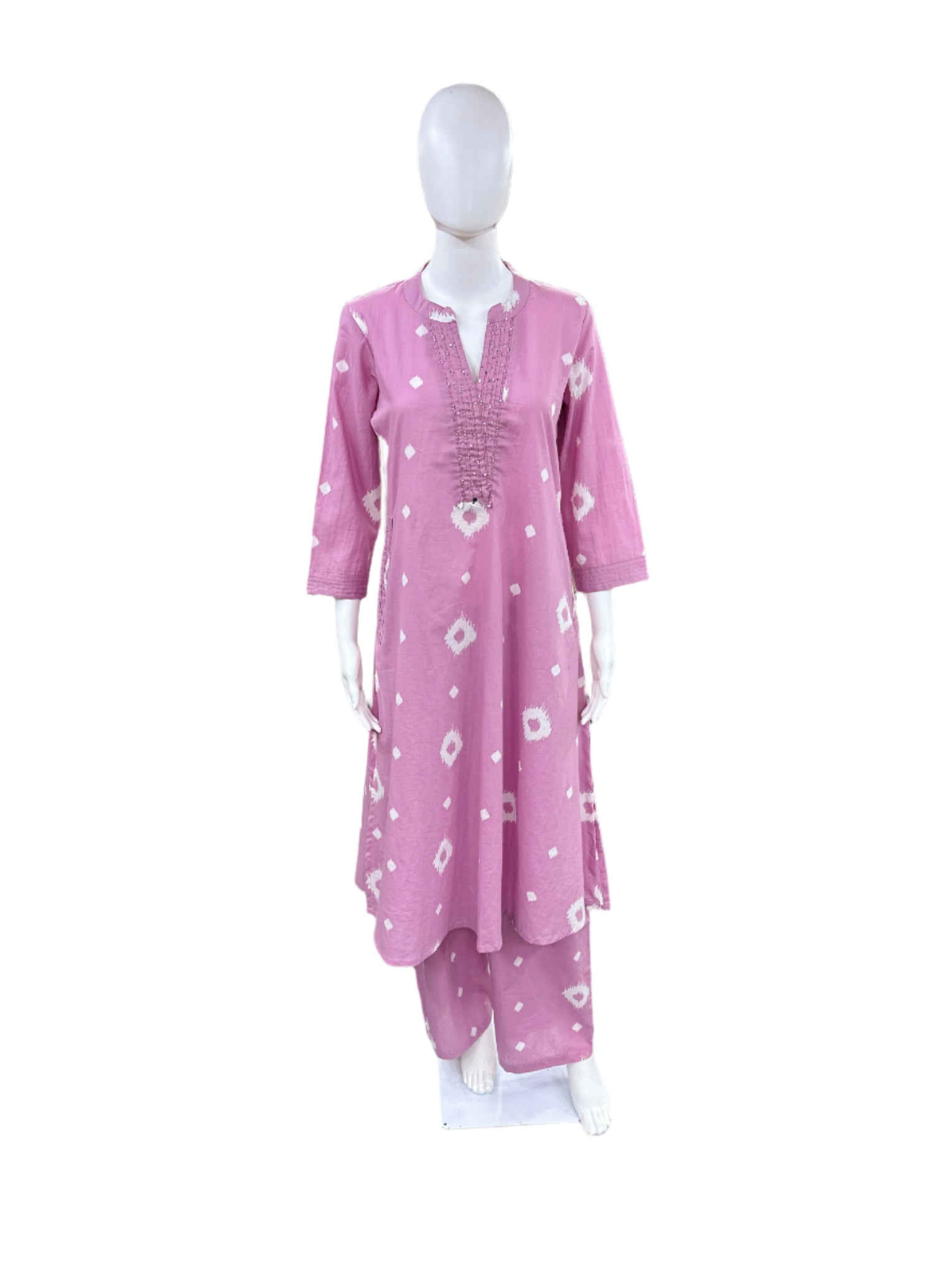 Cotton - 2 piece A-line w Palazzo - Baby Pink