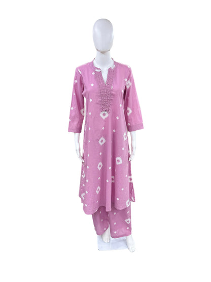 Cotton - 2 piece A-line w Palazzo - Baby Pink
