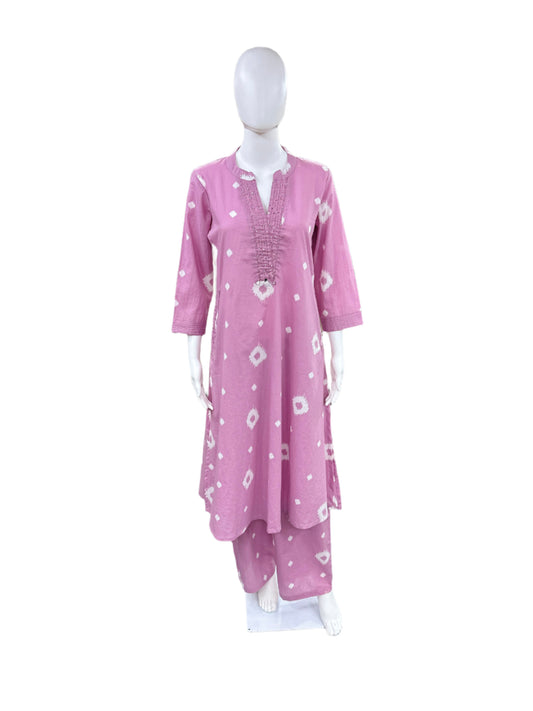 Cotton - 2 piece A-line w Palazzo - Baby Pink