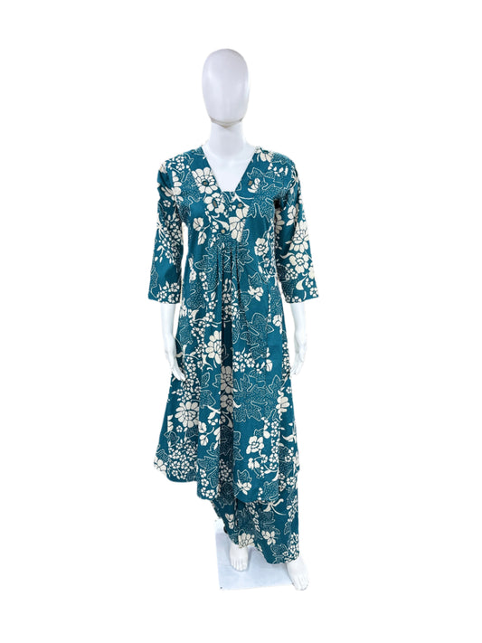 Flex Cotton - 2 piece Floral - Bottle Green