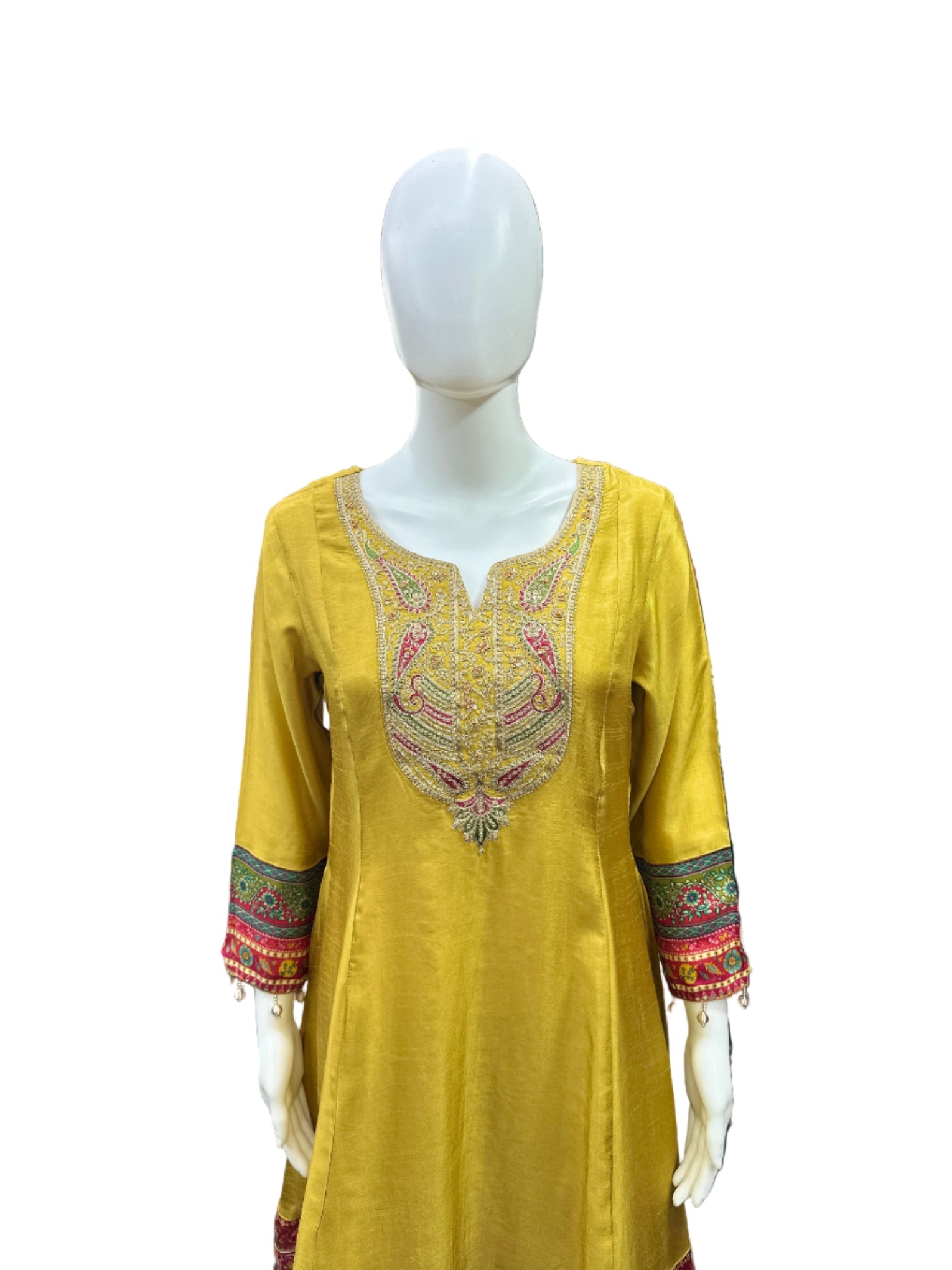 Exquisite Dola Silk 3-Piece Set in Rich Mustard