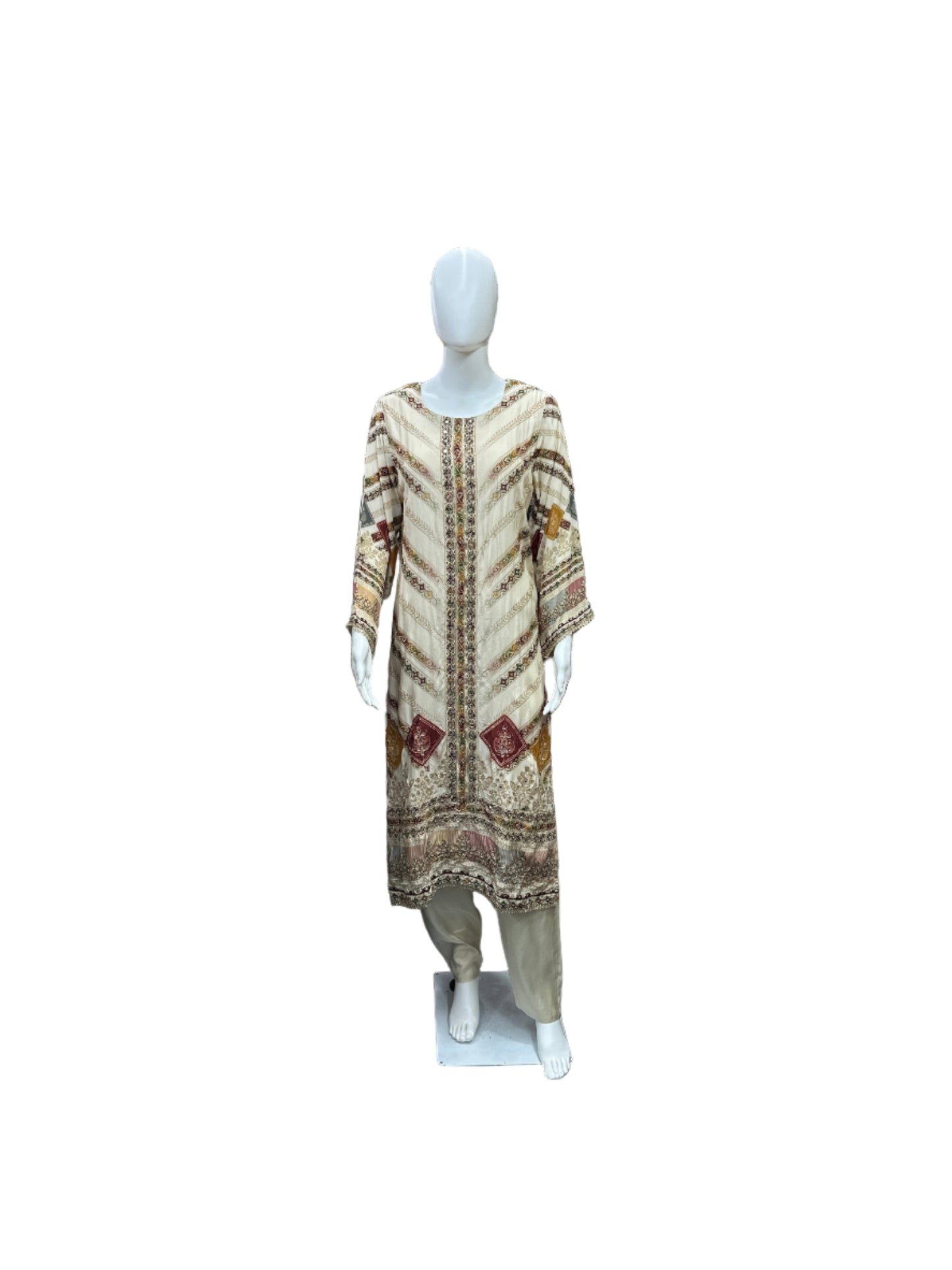 Elegant Crepe 3-Piece Set in Sophisticated Beige
