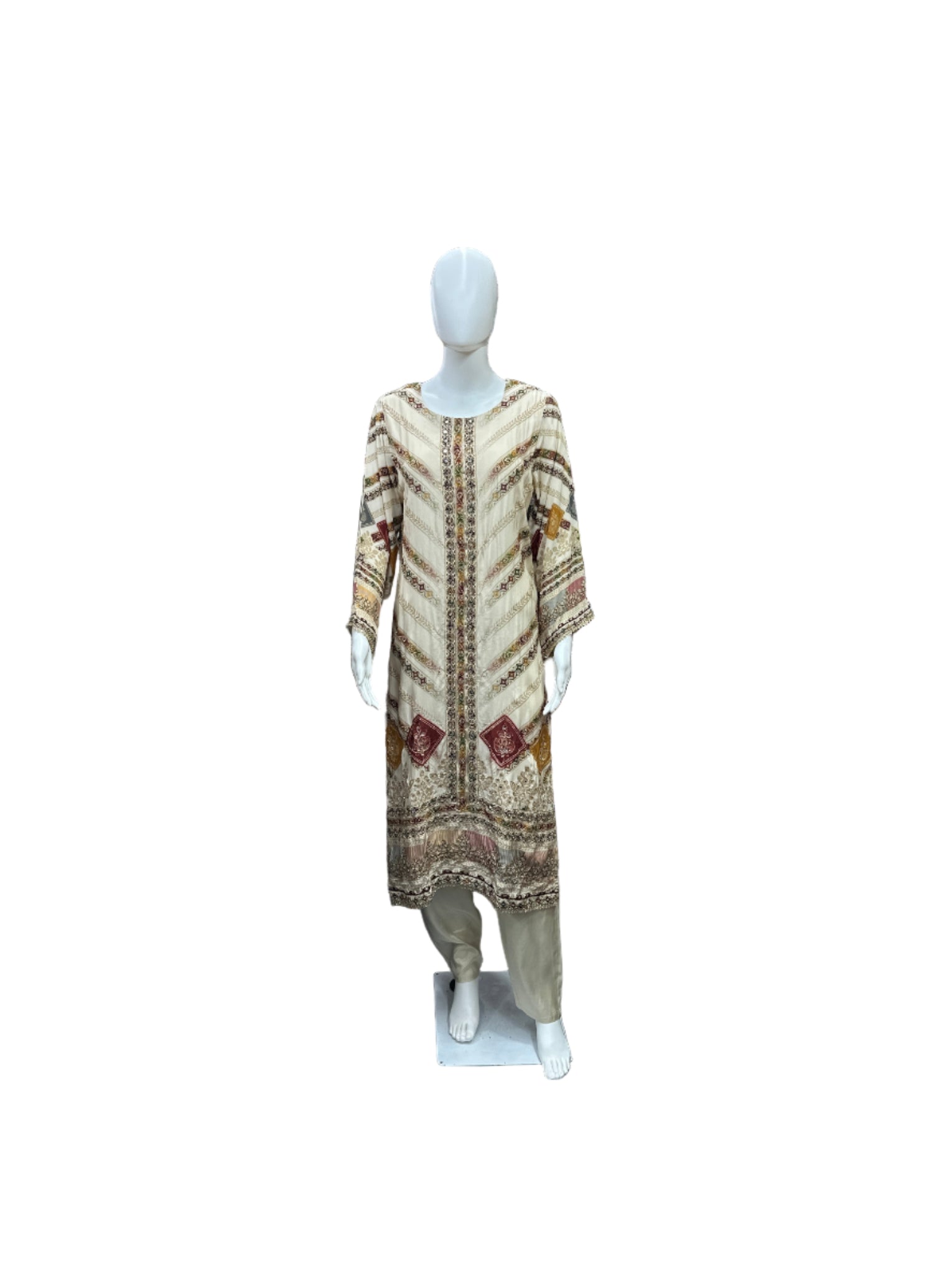 Elegant Crepe 3-Piece Set in Sophisticated Beige