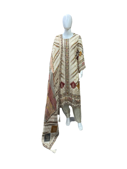 Elegant Crepe 3-Piece Set in Sophisticated Beige