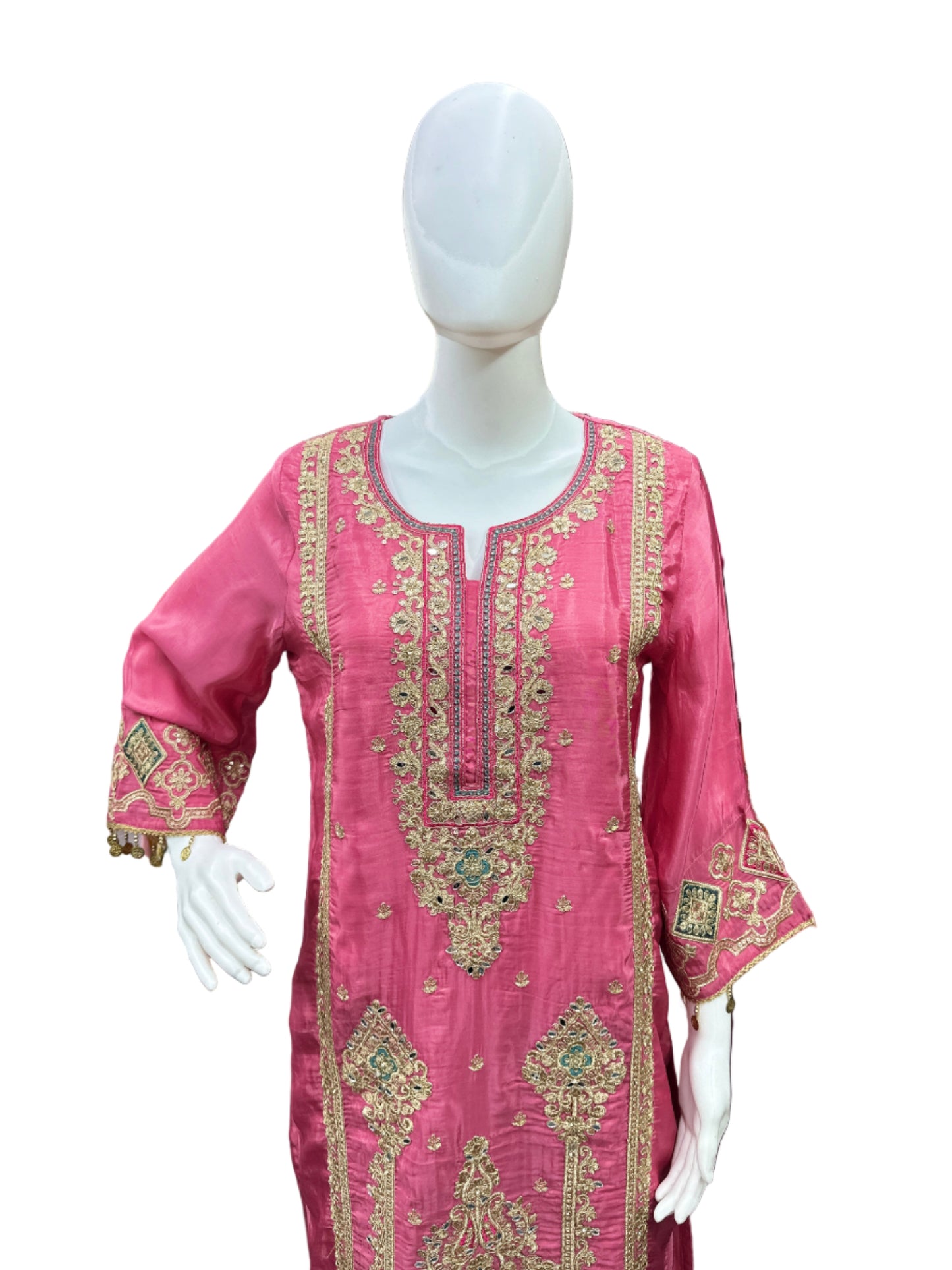 Stunning Crepe 3-Piece Sharara Suit in Beautiful Pink