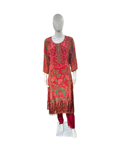 Exquisite Crepe 3-Piece Set in Rich Rani