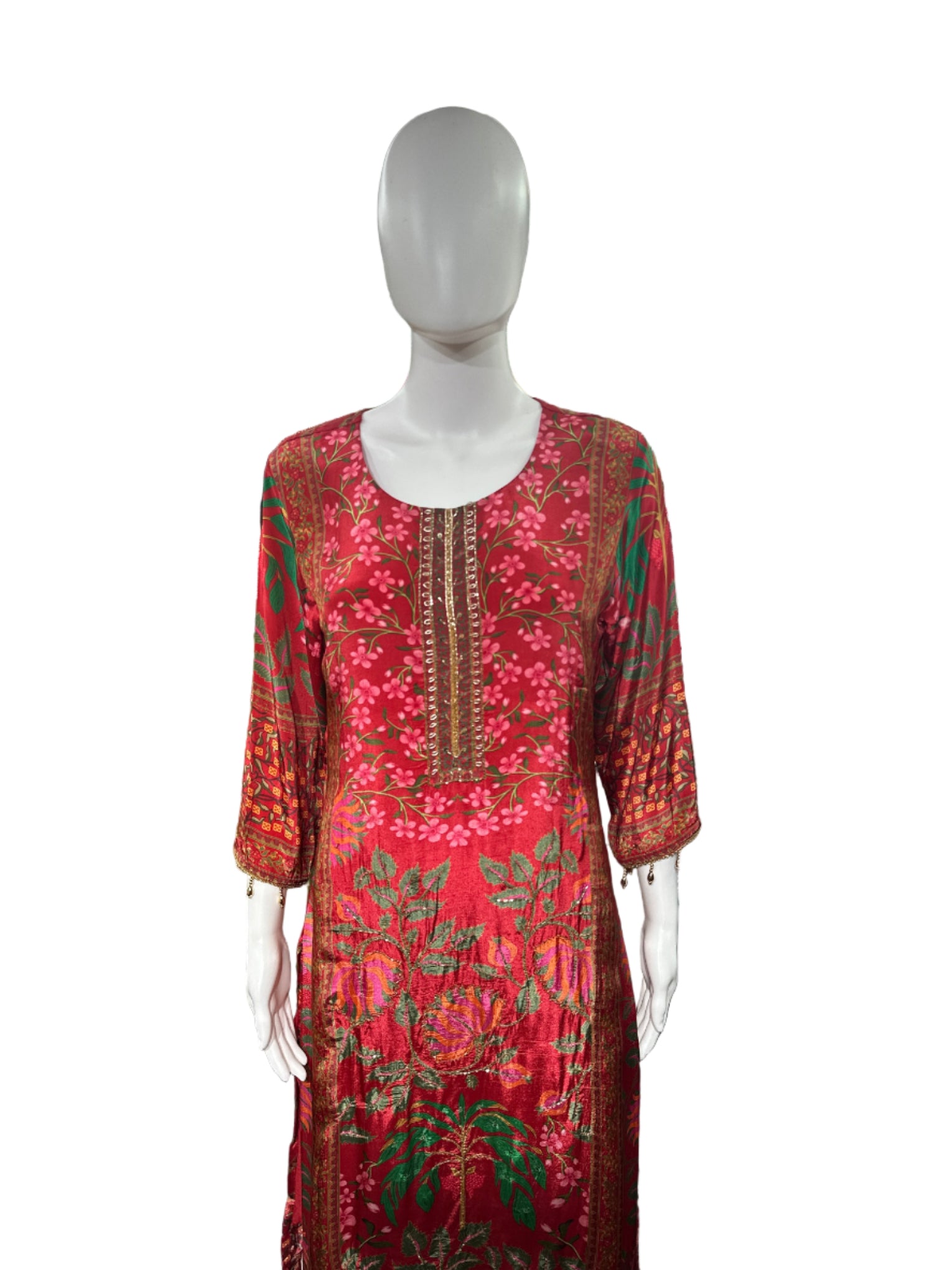 Exquisite Crepe 3-Piece Set in Rich Rani