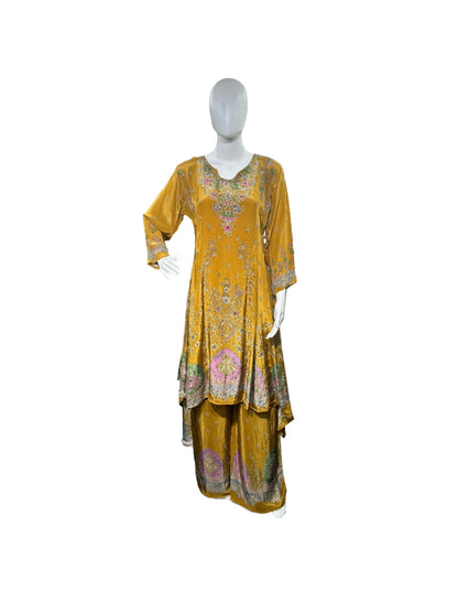 Stylish Crepe 3-Piece Set in Vibrant Mustard