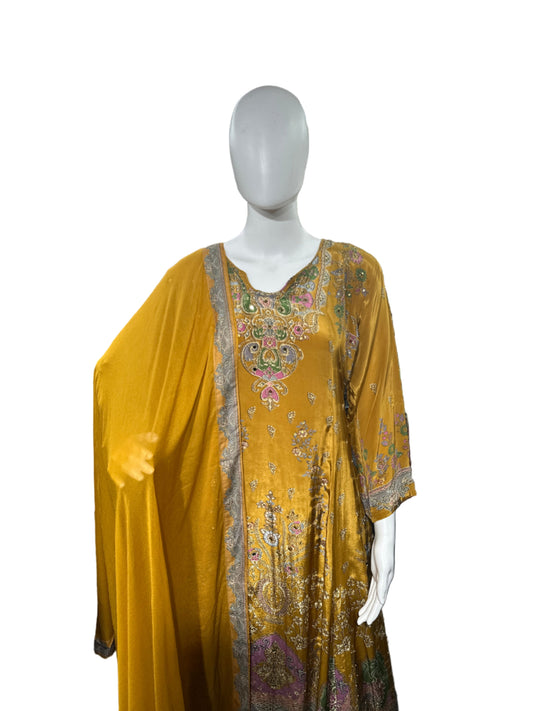 Stylish Crepe 3-Piece Set in Vibrant Mustard
